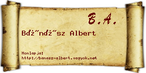 Bánász Albert névjegykártya